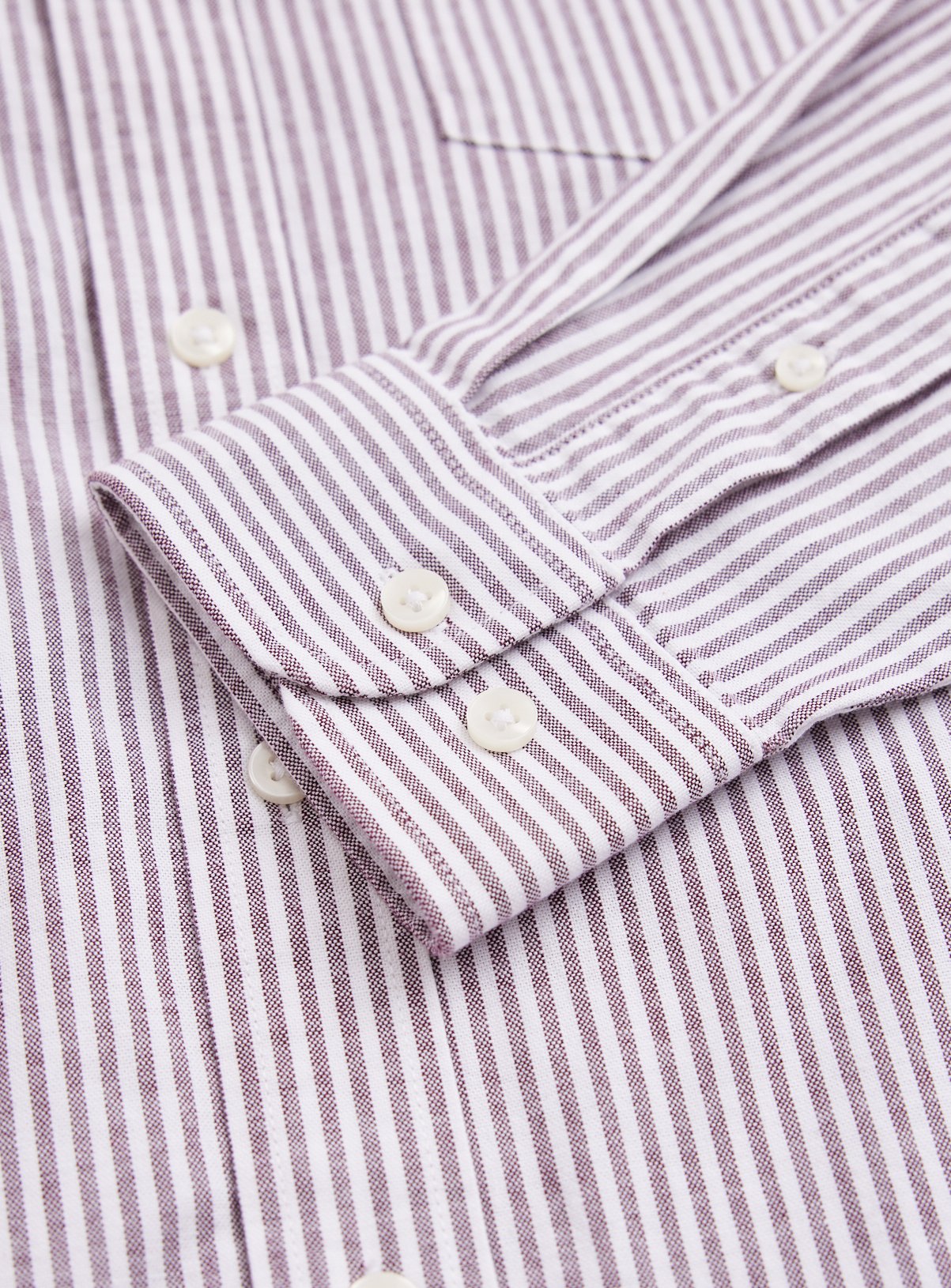 Dark Red Ticking Stripe Oxford Slim Fit Shirt XL - Image 4 thumbnail